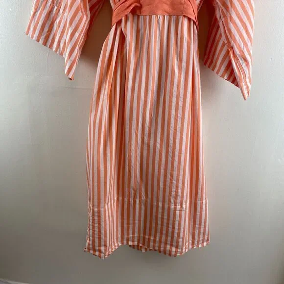 Lake Kimono Robe Melon Striped Orange Women's XXL Casual Pajamas - Picture 9 of 16